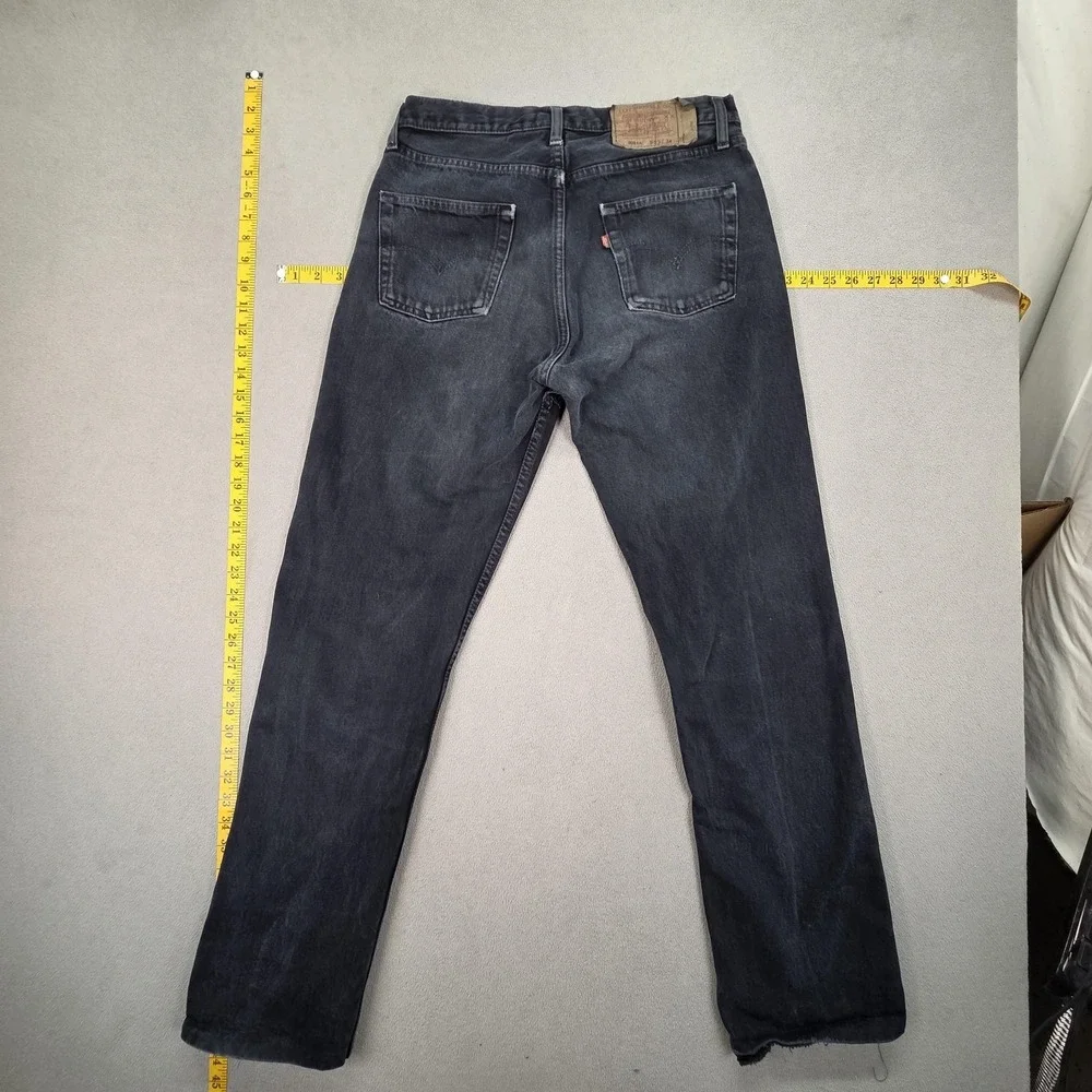 Vintage Levis 501 Jeans Mens‎ Charcoal Straight Button Fly USA 90s Fits 30x30